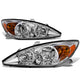 D-Motoring - Headlights - Chrome Housing - Amber Corner - Plug-n-Play - Pair - 02-04 Toyota Camry - 1