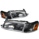 D-Motoring - Headlights - Black Housing - Clear Lens - Amber Corner - Plug-n-Play - Pair - 93-97 Toyota Corolla - 1
