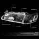 D-Motoring - Headlights - Black Housing - Clear Lens - Clear Corner - Plug-n-Play - Pair - 93-97 Toyota Corolla - 2