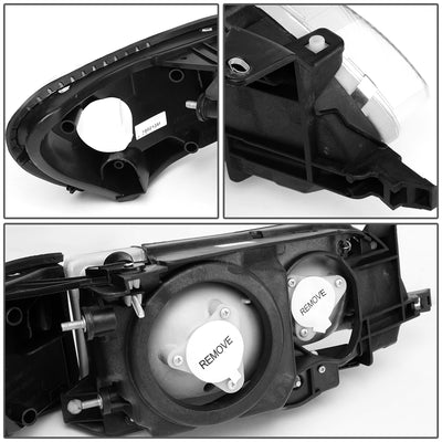 D-Motoring - Headlights - Chrome Housing - Clear Lens - Clear Corner - Plug-n-Play - Pair - 93-97 Toyota Corolla - 5