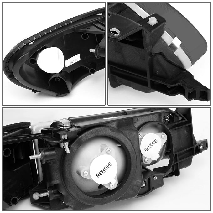D-Motoring - Headlights - Smoked Housing - Smoked Lens - Amber Corner - Plug-n-Play - Pair - 93-97 Toyota Corolla - 5