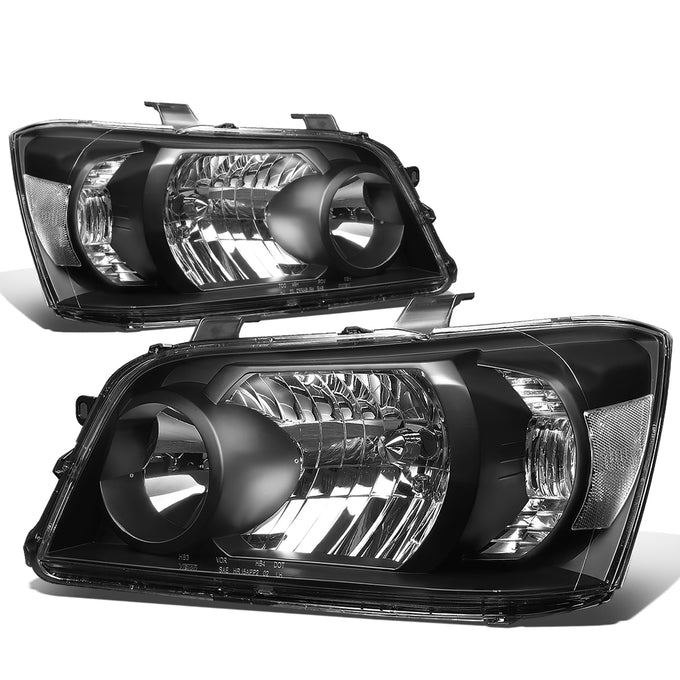 D-Motoring - Headlights - Black Housing - Clear Lens - Clear Corner - Plug-n-Play - Pair - 04-06 Toyota Highlander - 1