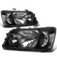 D-Motoring - Headlights - Black Housing - Clear Lens - Clear Corner - Plug-n-Play - Pair - 04-06 Toyota Highlander - 1