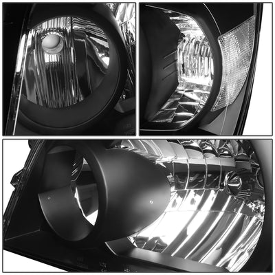 D-Motoring - Headlights - Black Housing - Clear Lens - Clear Corner - Plug-n-Play - Pair - 04-06 Toyota Highlander - 4