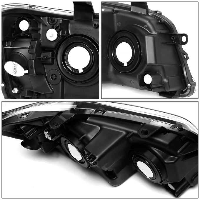 D-Motoring - Headlights - Black Housing - Clear Lens - Clear Corner - Plug-n-Play - Pair - 04-06 Toyota Highlander - 5