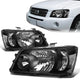 04-06 Toyota Highlander Headlights - Black Housing - Clear Lens - Clear Corner - Plug-n-Play - Pair