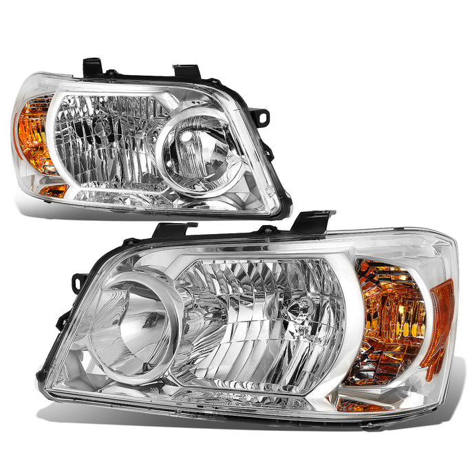 D-Motoring - Headlights - Chrome Housing - Amber Corner - Plug-n-Play - Pair - 04-06 Toyota Highlander - 1