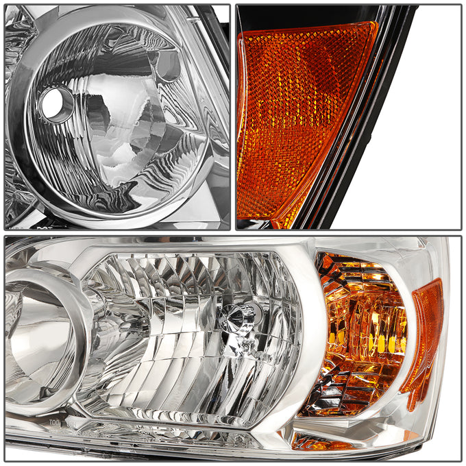 D-Motoring - Headlights - Chrome Housing - Amber Corner - Plug-n-Play - Pair - 04-06 Toyota Highlander - 3