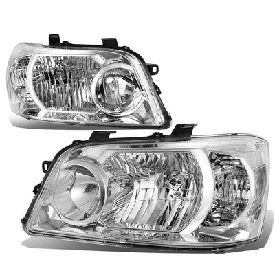 D-Motoring - Headlights - Chrome Housing - Clear Corner - Plug-n-Play - Pair - 04-06 Toyota Highlander - 1