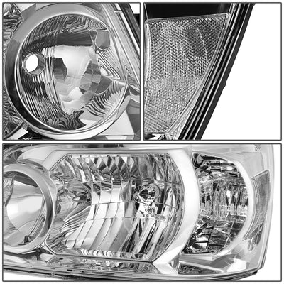 D-Motoring - Headlights - Chrome Housing - Clear Corner - Plug-n-Play - Pair - 04-06 Toyota Highlander - 3