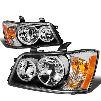 D-Motoring - Headlights - Black Housing - Clear Lens - Amber Corner - Plug-n-Play - Pair - 01-03 Toyota Highlander - 1