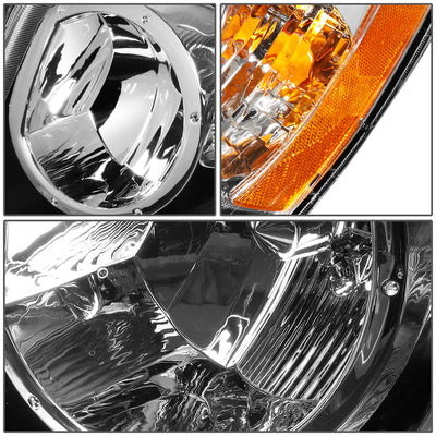 D-Motoring - Headlights - Black Housing - Clear Lens - Amber Corner - Plug-n-Play - Pair - 01-03 Toyota Highlander - 4