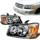 01-03 Toyota Highlander Headlights - Black Housing - Clear Lens - Amber Corner - Plug-n-Play - Pair