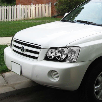 D-Motoring - 01-03 Toyota Highlander Headlights - Clear Lens - Clear Corner - Plug-n-Play - Pair - 7