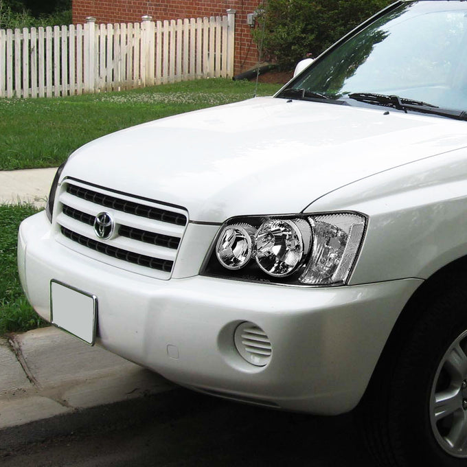 D-Motoring - 01-03 Toyota Highlander Headlights - Clear Lens - Clear Corner - Plug-n-Play - Pair - 7