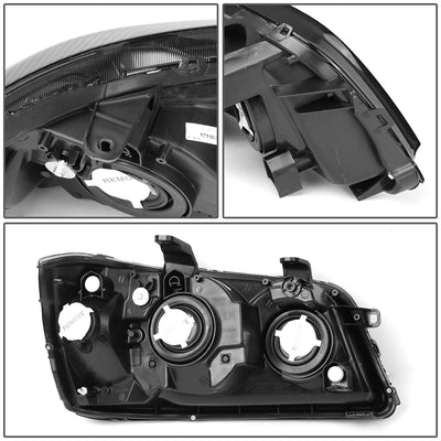 D-Motoring - Headlights - Smoked Lens - Clear Corner - Plug-n-Play - Pair - 01-03 Toyota Highlander - 4