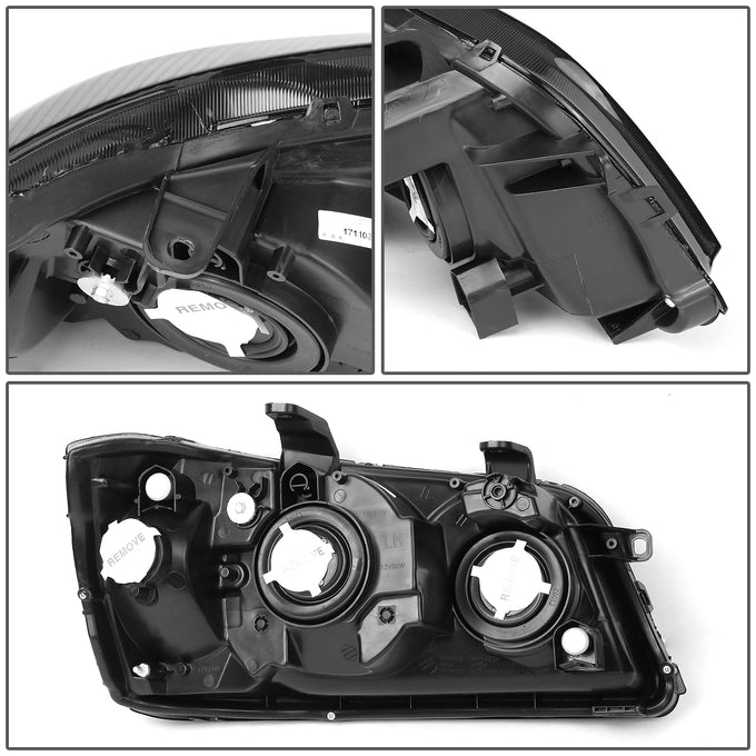 D-Motoring - Headlights - Smoked Lens - Clear Corner - Plug-n-Play - Pair - 01-03 Toyota Highlander - 4