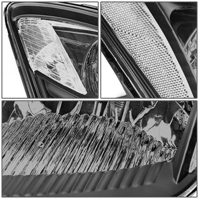 D-Motoring - Headlights - Black Housing - Clear Corner - Plug-n-Play - Pair - 06-09 Toyota Prius - 3