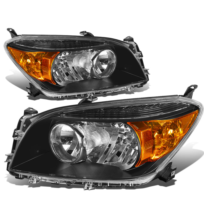 D-Motoring - Headlights - Black Housing - Amber Corner - Plug-n-Play - Pair - 06-08 Toyota RAV4 - 1