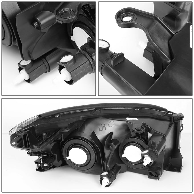 D-Motoring - Headlights - Black Housing - Amber Corner - Plug-n-Play - Pair - 06-08 Toyota RAV4 - 4