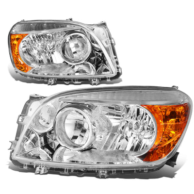 D-Motoring - Headlights - Chrome Housing - Amber Corner - Plug-n-Play - Pair - 06-08 Toyota RAV4 - 1