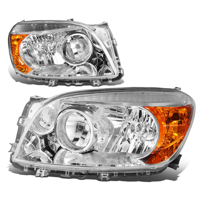 D-Motoring - Headlights - Chrome Housing - Amber Corner - Plug-n-Play - Pair - 06-08 Toyota RAV4 - 1