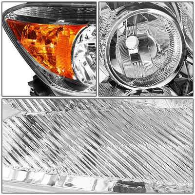 D-Motoring - Headlights - Chrome Housing - Amber Corner - Plug-n-Play - Pair - 06-08 Toyota RAV4 - 3