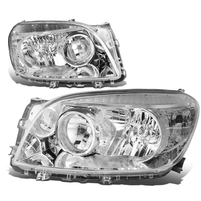 D-Motoring - Headlights - Chrome Housing - Clear Lens - Clear Corner - Plug-n-Play - Pair - 06-08 Toyota RAV4 - 1