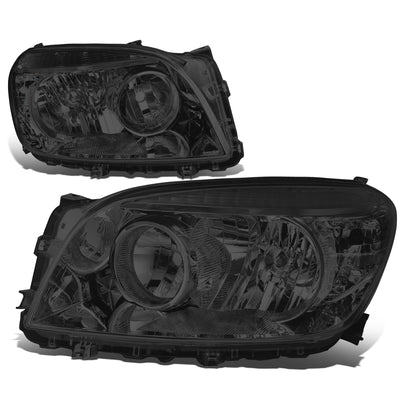 D-Motoring - Headlights - Smoked Housing - Smoked Lens - Clear Corner - Plug-n-Play - Pair - 06-08 Toyota RAV4 - 1