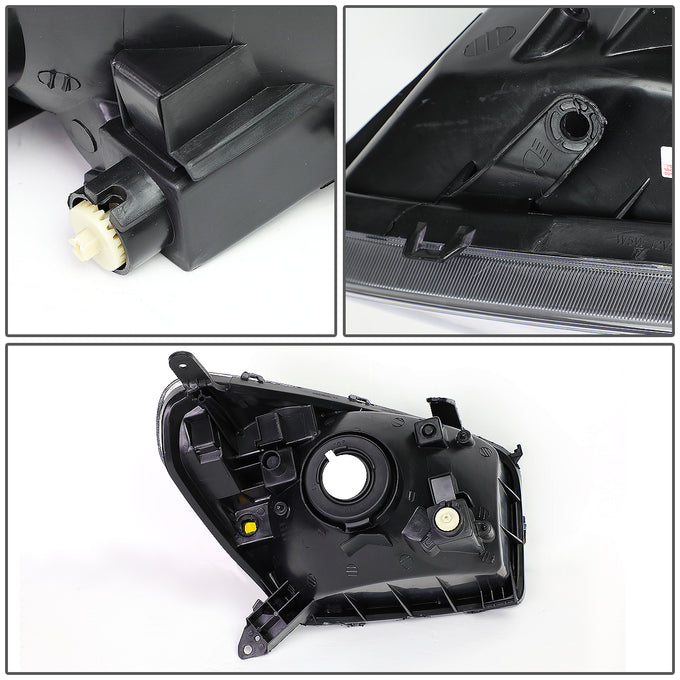D-Motoring - Headlights - Black Housing - Amber Corner - Plug-n-Play - Pair - 01-03 Toyota Rav4 - 4