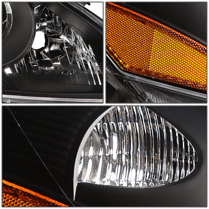 D-Motoring - Headlights - Black Housing - Amber Corner - Plug-n-Play - Pair - 06-10 Toyota Sienna - 4
