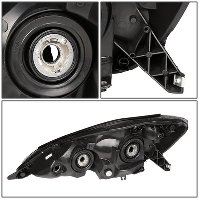 D-Motoring - Headlights - Black Housing - Clear Corner - Plug-n-Play - Pair - 06-10 Toyota Sienna - 5
