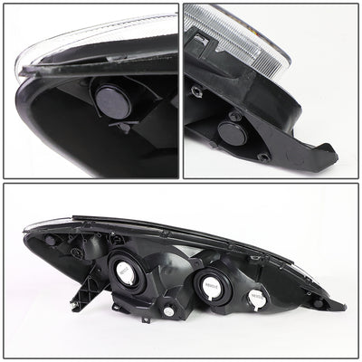 D-Motoring - Headlights - Chrome Housing - Clear Corner - Plug-n-Play - Pair - 06-10 Toyota Sienna - 4