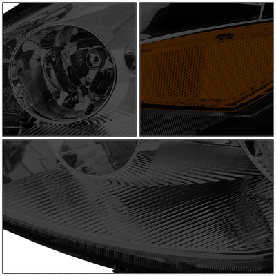 D-Motoring - 06-10 Toyota Sienna Headlights - Chrome Housing - Smoked Lens - Amber Corner - Plug-n-Play - Pair - 4