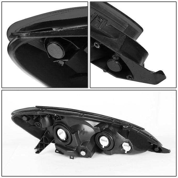 D-Motoring - Headlights - Smoked Lens - Clear Corner - Plug-n-Play - Pair - 06-10 Toyota Sienna - 4