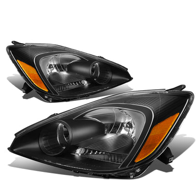 D-Motoring - Headlights - Black Housing - Amber Corner - Plug-n-Play - Pair - 04-05 Toyota Sienna - 1
