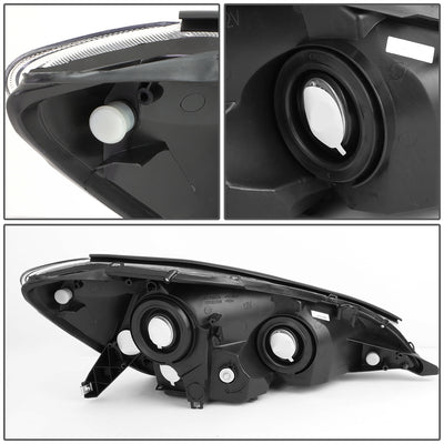 D-Motoring - Headlights - Black Housing - Amber Corner - Plug-n-Play - Pair - 04-05 Toyota Sienna - 4