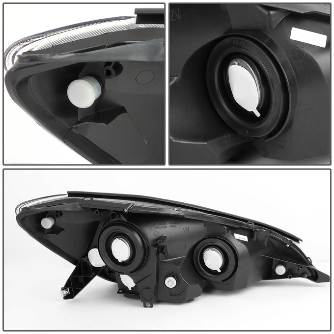 D-Motoring - Headlights - Black Housing - Amber Corner - Plug-n-Play - Pair - 04-05 Toyota Sienna - 4
