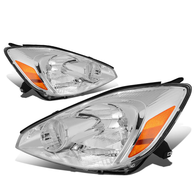 D-Motoring - Headlights - Chrome Housing - Amber Corner - Plug-n-Play - Pair - 04-05 Toyota Sienna - 1