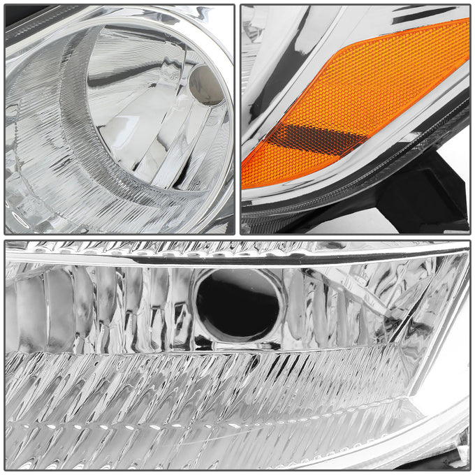 D-Motoring - Headlights - Chrome Housing - Amber Corner - Plug-n-Play - Pair - 04-05 Toyota Sienna - 3