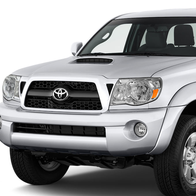 D-Motoring - Headlights - Chrome Housing - Clear Lens - Amber Corner - Plug-n-Play - Pair - 05-11 Toyota Tacoma - 7
