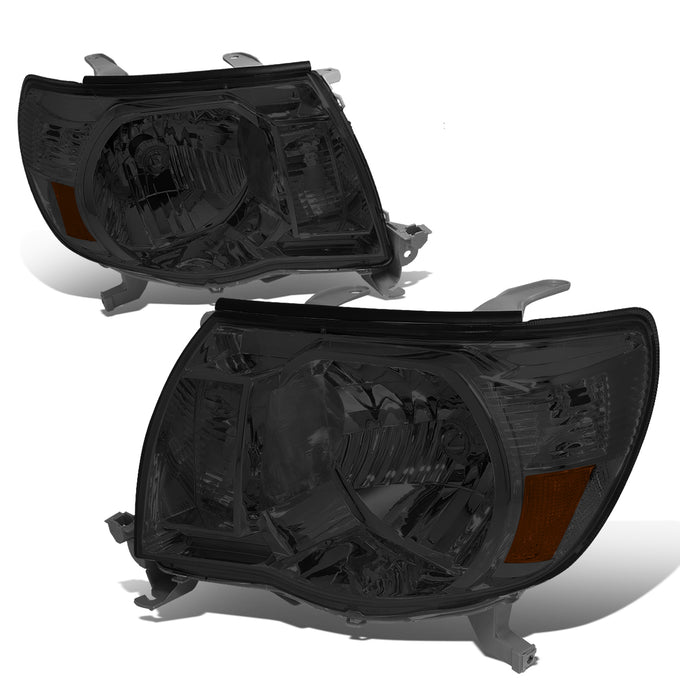 D-Motoring - Headlights - Smoked Lens - Amber Corner - Plug-n-Play - Pair - 05-11 Toyota Tacoma - 1