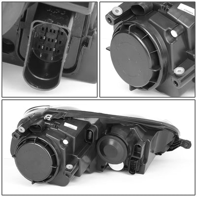 D-Motoring - 05-2010 VW Jetta MK5  Headlights - Black Housing - Clear Reflector - Plug-n-Play - Pair - 4