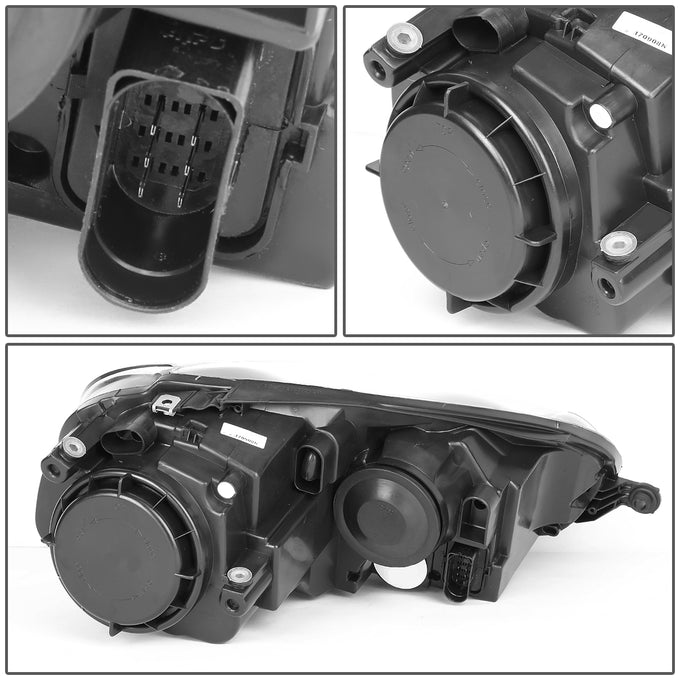 D-Motoring - 05-2010 VW Jetta MK5  Headlights - Black Housing - Clear Reflector - Plug-n-Play - Pair - 4