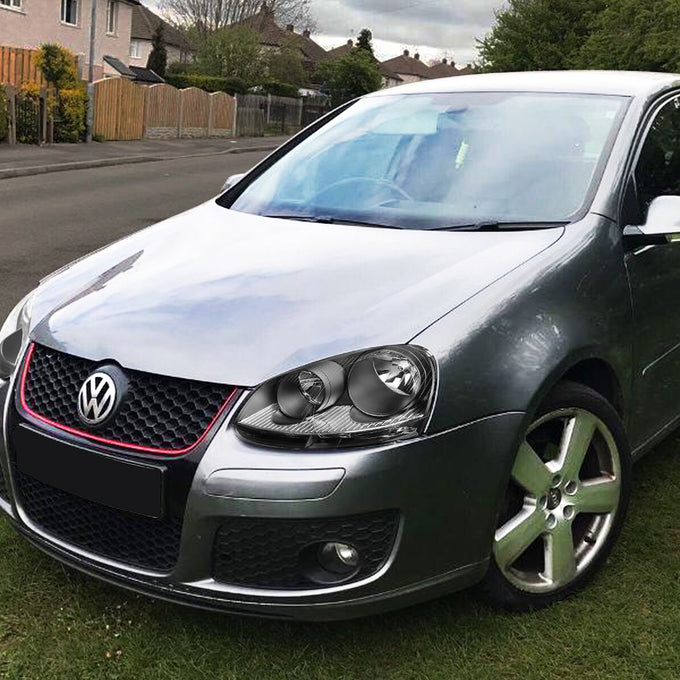 D-Motoring - 05-2010 VW Jetta MK5  Headlights - Black Housing - Clear Reflector - Plug-n-Play - Pair - 5