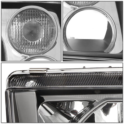 D-Motoring - Headlights - Black Housing - Clear Corner - Plug-n-Play - Pair - 99-05 Volkswagen Jetta - 4