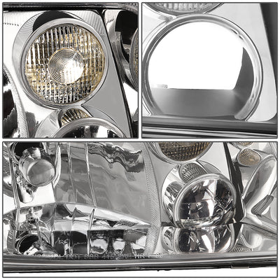 D-Motoring - Headlights - Chrome Housing - Clear Lens - Clear Corner - Plug-n-Play - Pair - 99-05 Volkswagen Jetta - 3