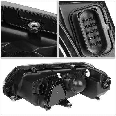D-Motoring - Headlights - Black Housing - Clear Corner - Plug-n-Play - Pair - 01-05 Volkswagen Passat - 4