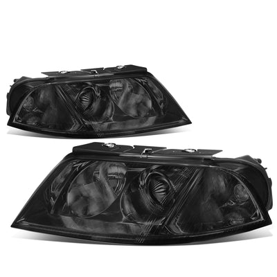 D-Motoring - Headlights - Smoked Lens - Clear Corner - Plug-n-Play - Pair - 01-05 Volkswagen Passat - 1