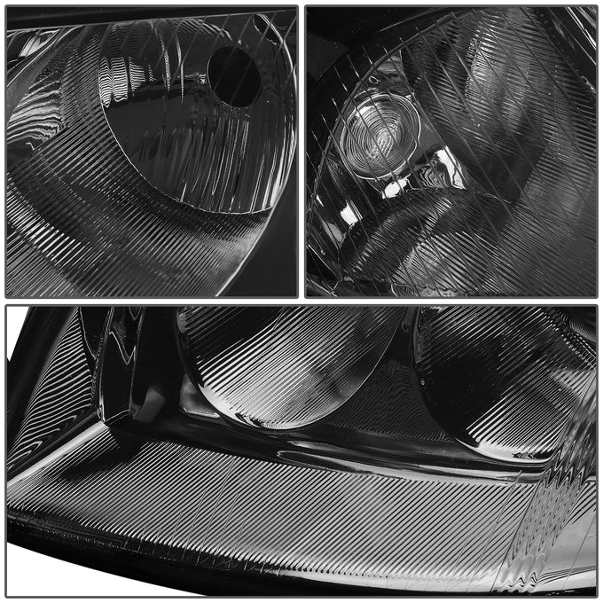 D-Motoring - Headlights - Smoked Lens - Clear Corner - Plug-n-Play - Pair - 01-05 Volkswagen Passat - 3